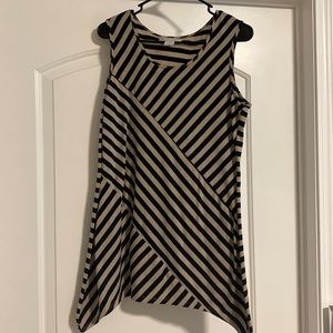 Black and tan striped tank top. Nwot. Size medium
